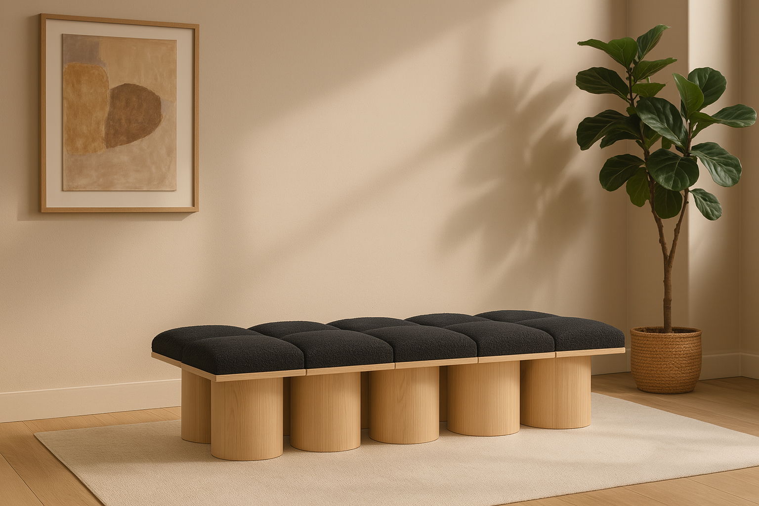 Pavilion - 10 Piece Modular Bench With Natural Base