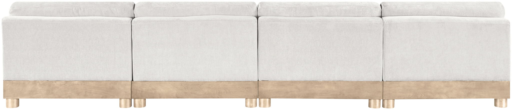 Turin - Chenille Fabric Upholstered Modular Sectional - White