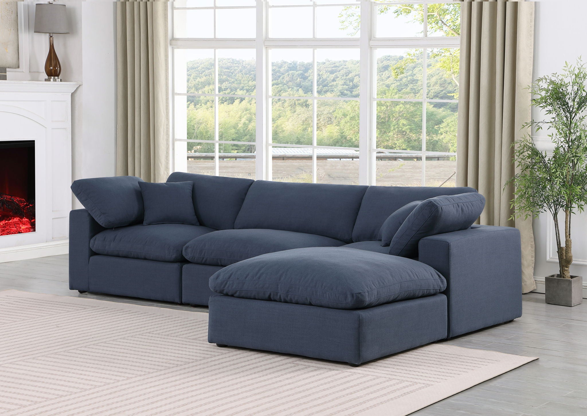 Comfy - 4 Piece Linen Fabric Modular Sectional With Chaise - Urban Living Furniture (Los Angeles, CA)