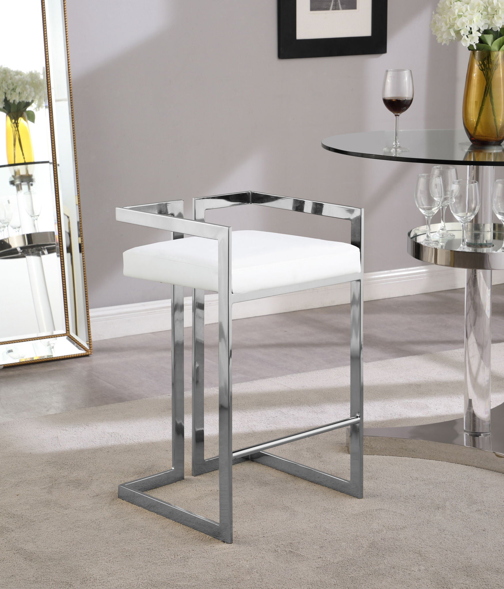 Ezra - Stool with Chrome Legs (Set of 2) - Urban Living Furniture (Los Angeles, CA)