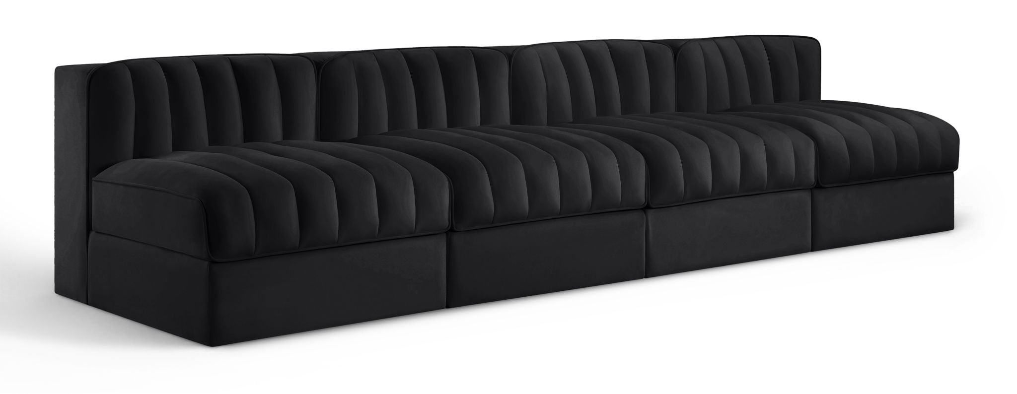 Rummi - Armless Velvet Performance Fabric Upholstered 4 Piece Modular Sofa - Urban Living Furniture (Los Angeles, CA)