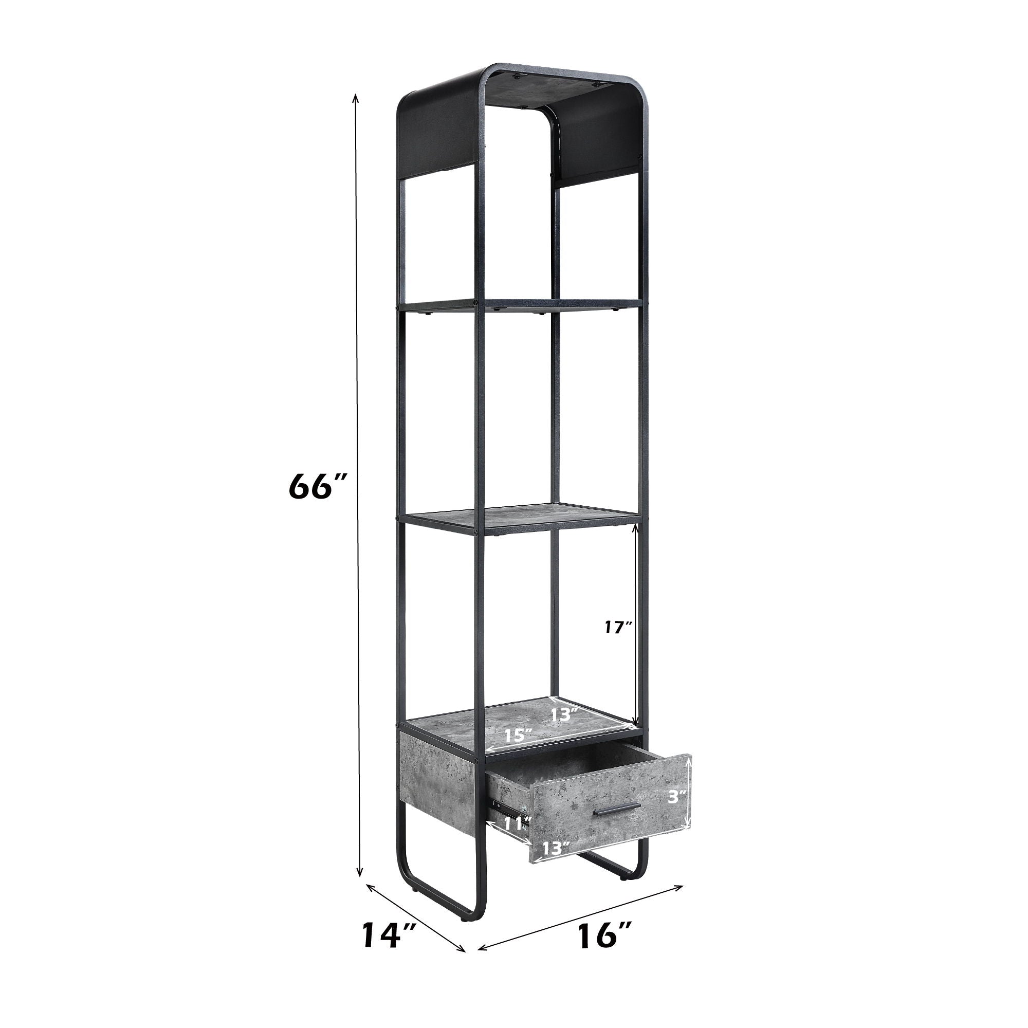 Raziela - TV Stand Side Pier - Concrete Gray & Black - Urban Living Furniture (Los Angeles, CA)