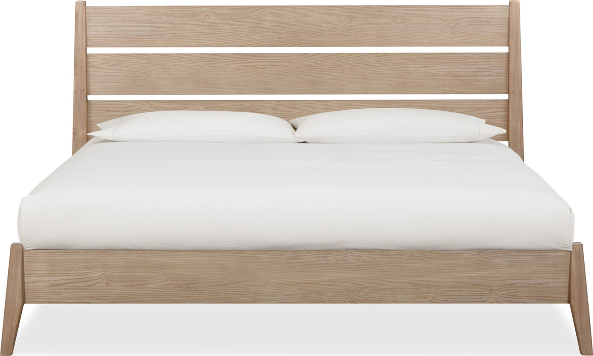 Sumire - Slatted Ash Wood Platform Bed