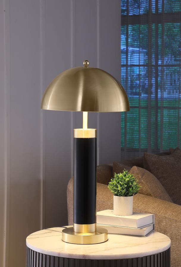 Conroe - Dome Shade Pillar Table Lamp (Set of 2) - Black - Urban Living Furniture (Los Angeles, CA)