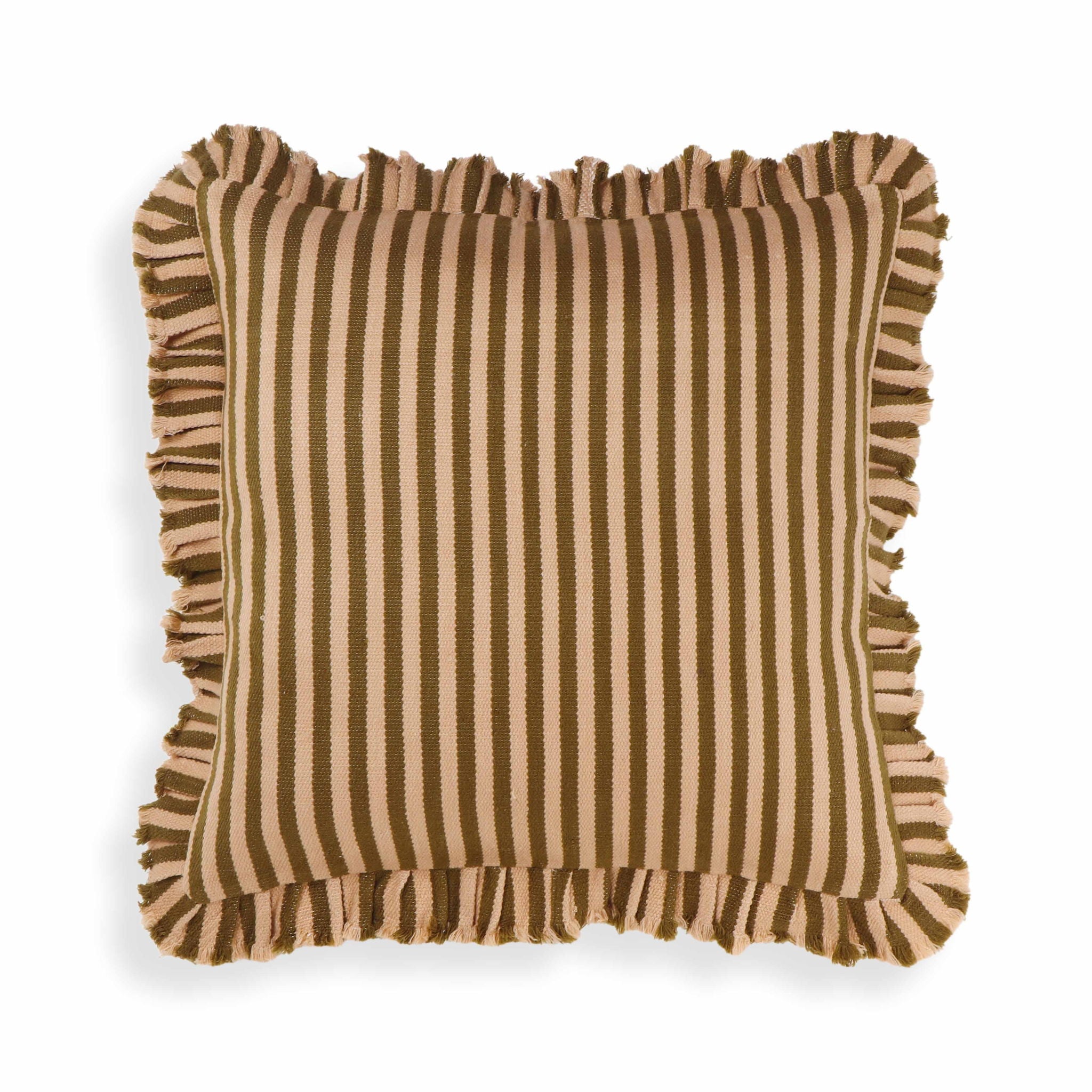 Alessia - 20" Square Striped Ruffle Accent Pillow Cover - Urban Living Furniture (Los Angeles, CA)