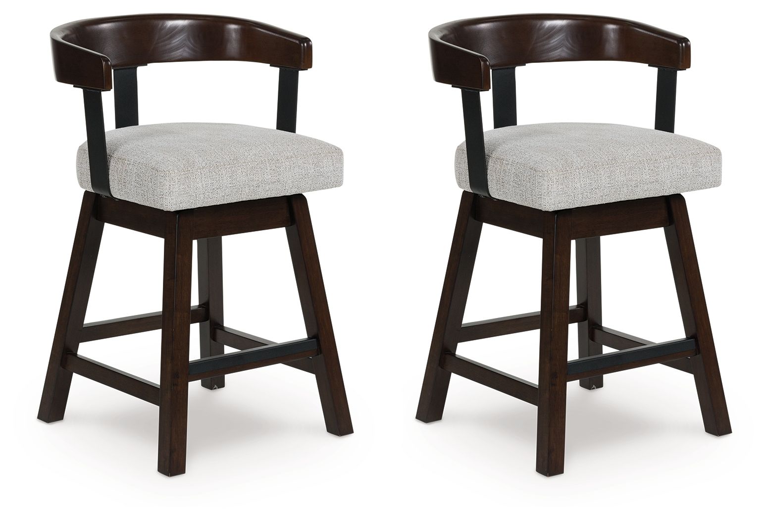 Haddigan - Dark Brown - Upholstered Swivel Barstool (Set of 2) - Urban Living Furniture (Los Angeles, CA)