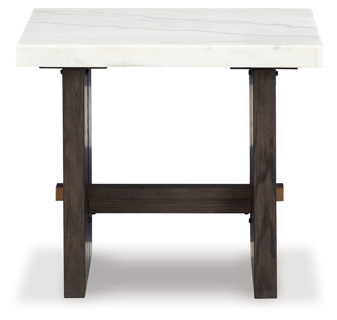 Burkhaus - White / Dark Brown - Rectangular End Table - Urban Living Furniture (Los Angeles, CA)