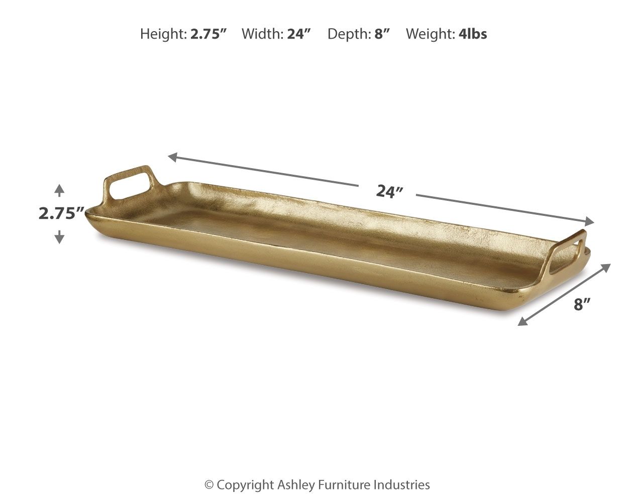 Posy - Tray - Gold Finish - Urban Living Furniture (Los Angeles, CA)