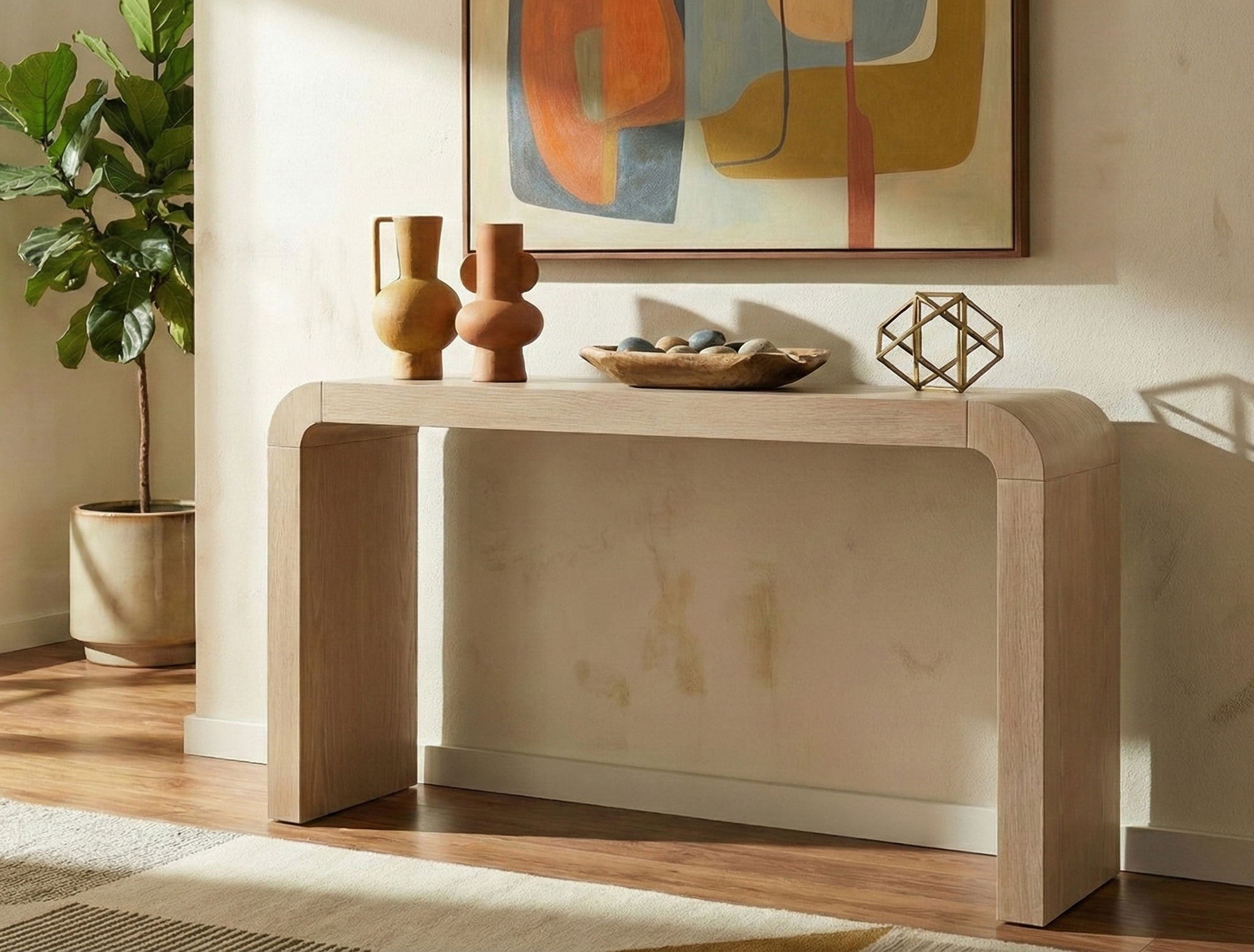 Toulon - Oak Veneer Console Table - Urban Living Furniture (Los Angeles, CA)