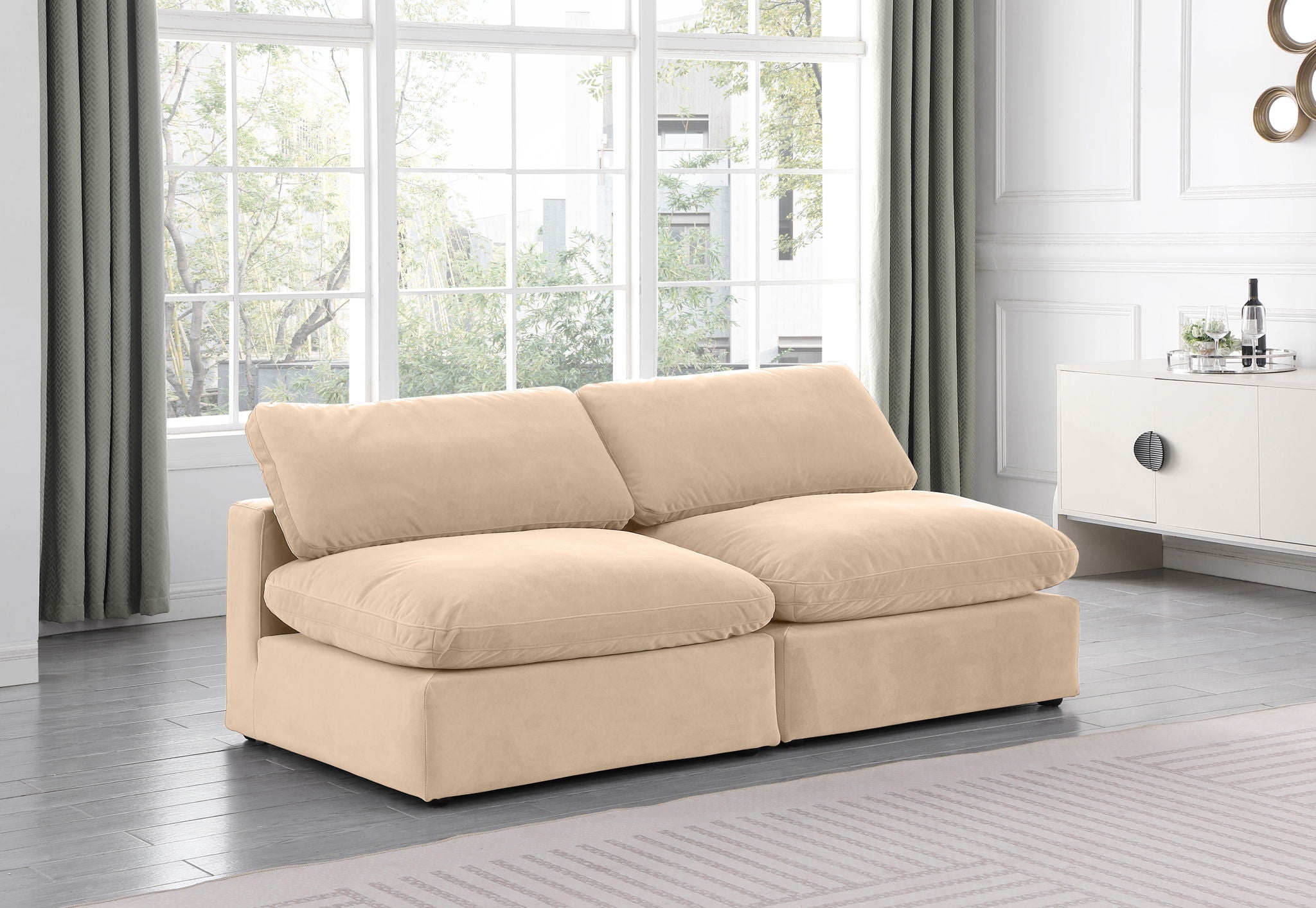 Comfy - Velvet Modular Armless Sofa 2 Seats - Urban Living Furniture (Los Angeles, CA)