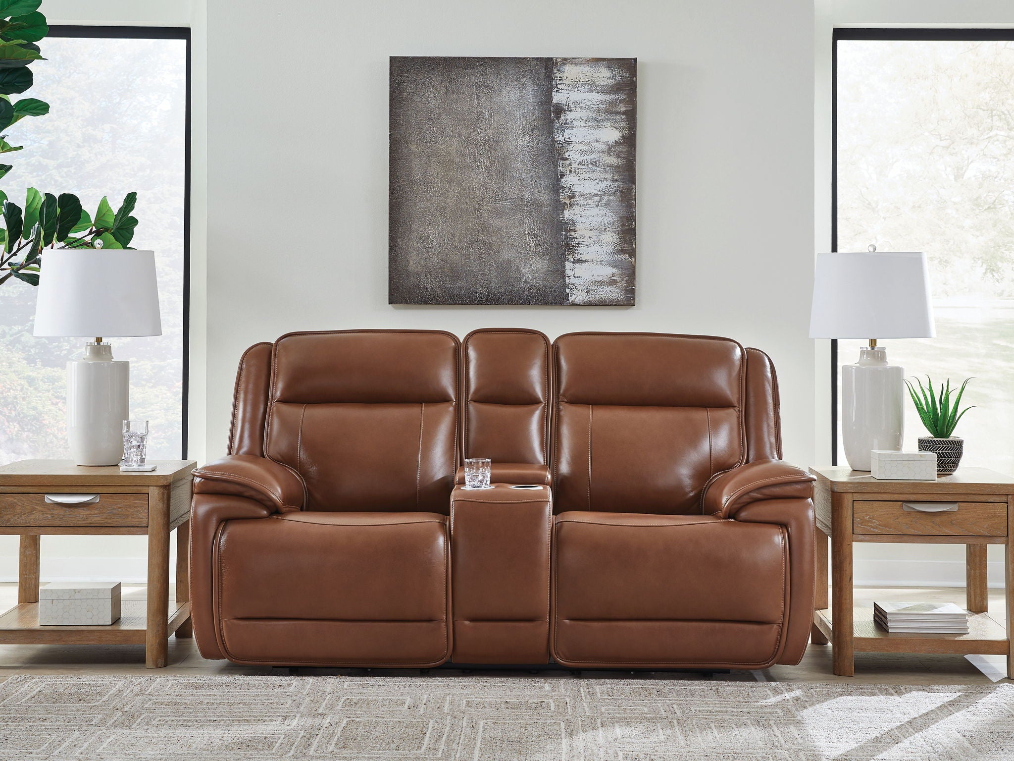 Healy Pier - Chocolate - Power Reclining Loveseat With Console / Adj Headrest - Urban Living Furniture (Los Angeles, CA)
