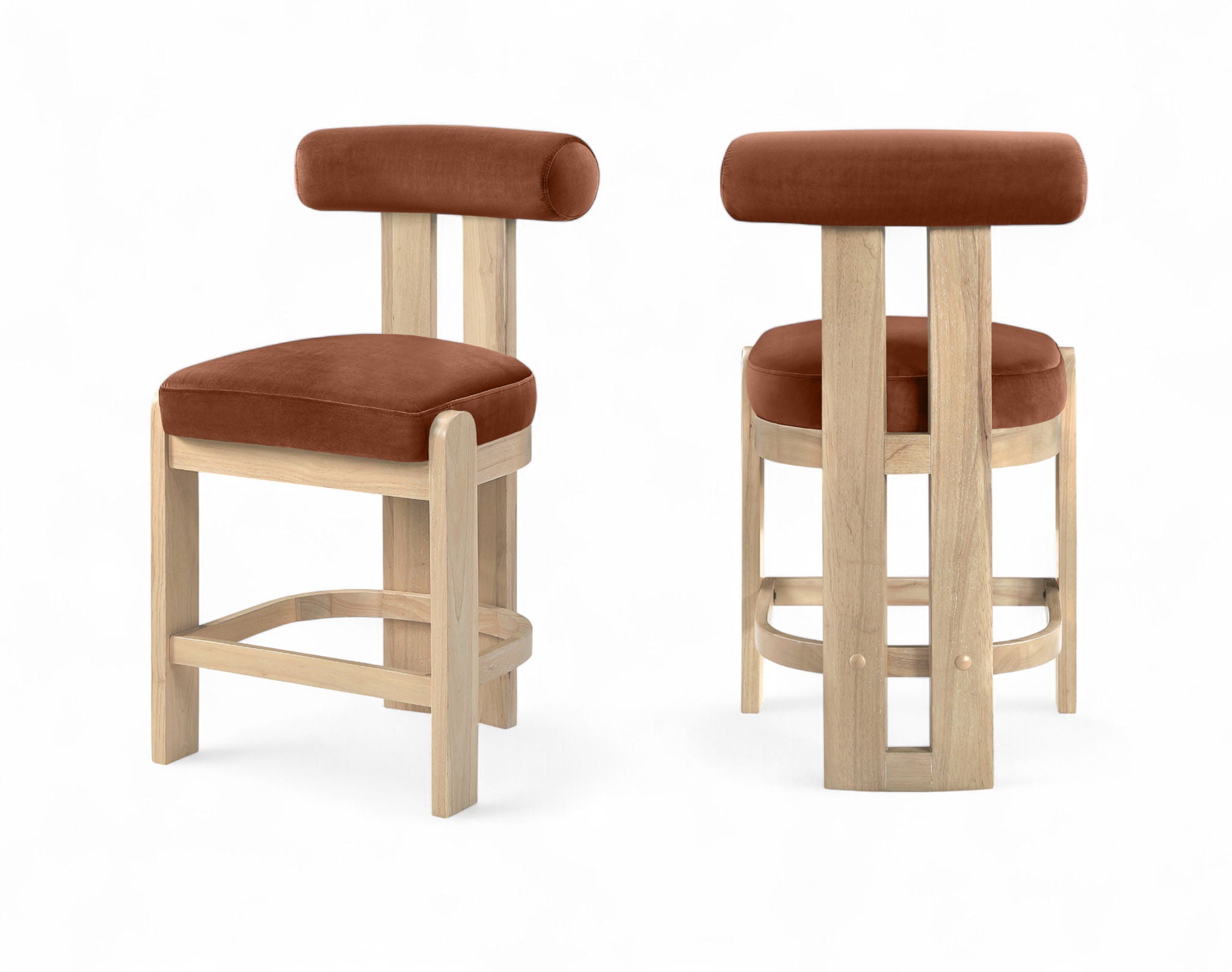 Arienzo - Velvet Performance Fabric Upholstered Counter Stool (Set of 2)