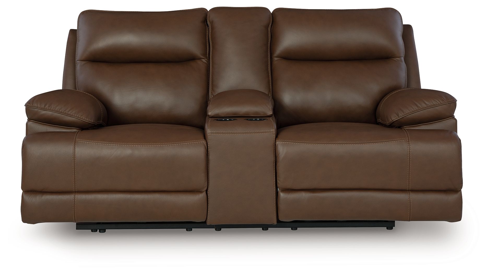 Vonryan - Tobacco - Power Reclining Loveseat With Console / Adj Headrest - Urban Living Furniture (Los Angeles, CA)