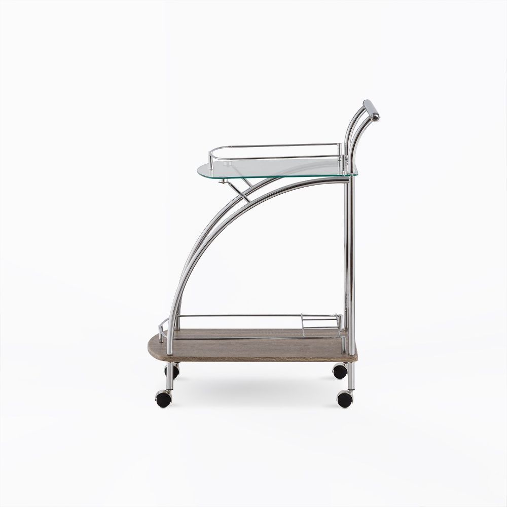 Badin - Serving Cart - Chrome & Clear Glass - Urban Living Furniture (Los Angeles, CA)