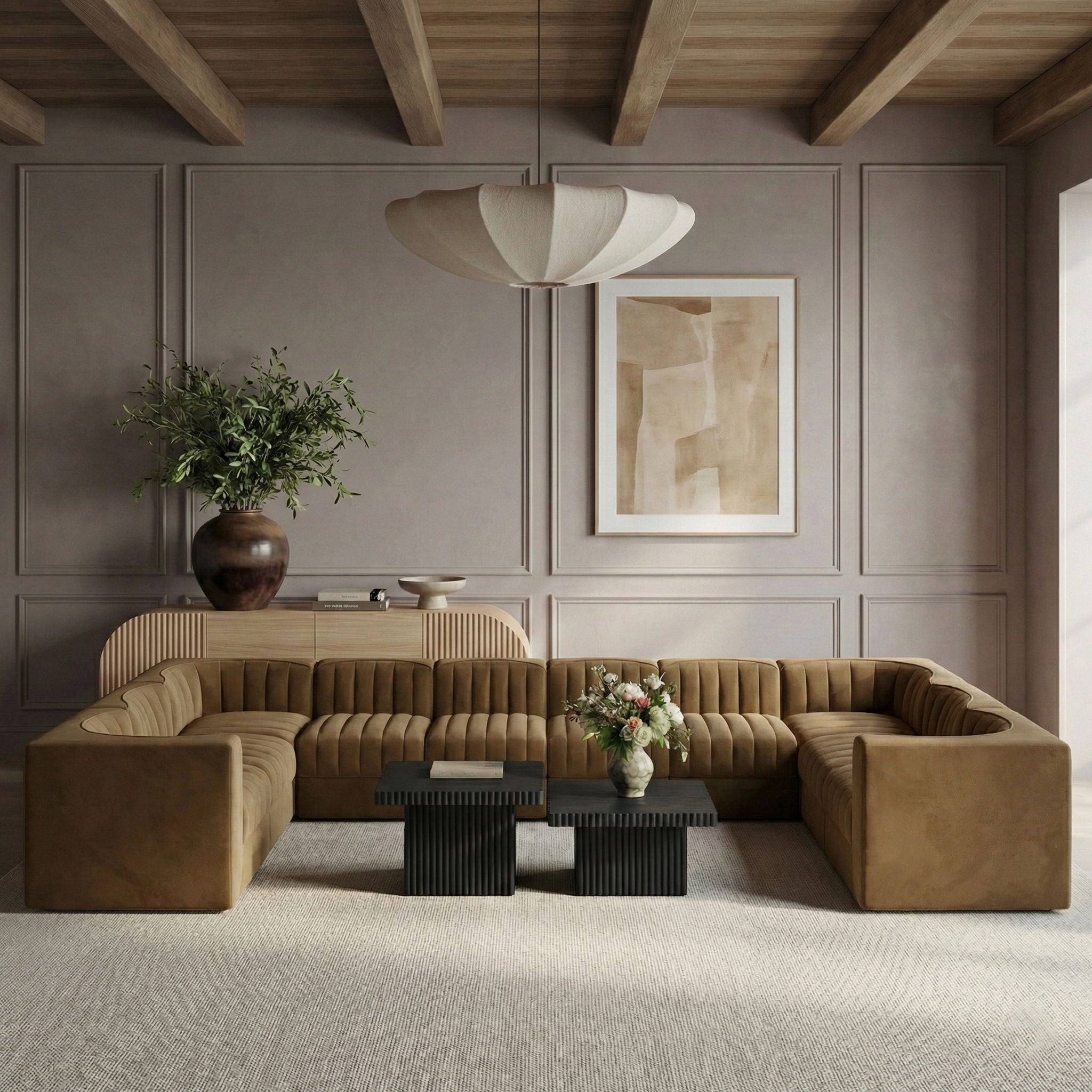 Rummi - Velvet Performance Fabric Upholstered 10 Piece Modular Sectional - Urban Living Furniture (Los Angeles, CA)