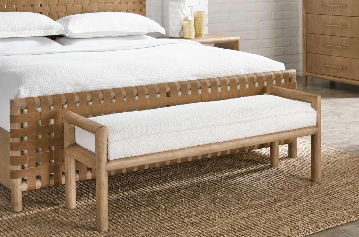 Dorsey - Boucle Upholstered Wooden Bench