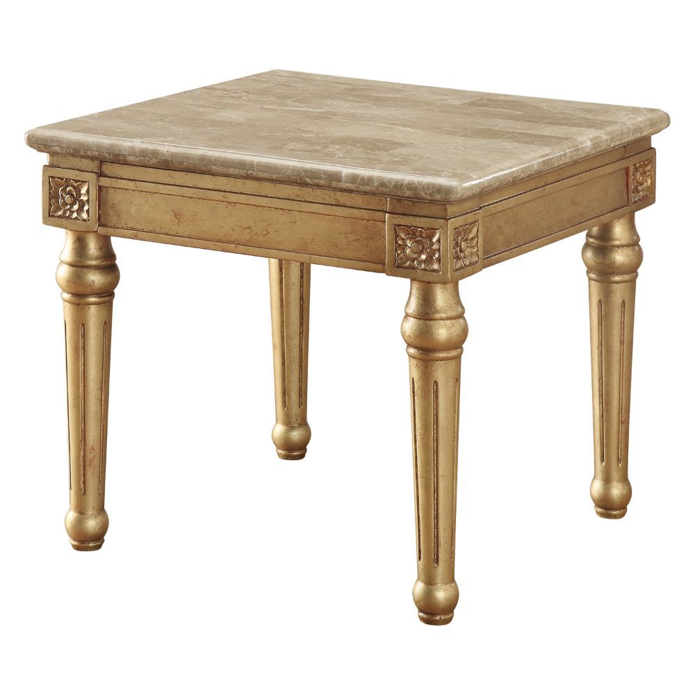 Daesha - End Table - Marble Top & Antique Gold - Urban Living Furniture (Los Angeles, CA)
