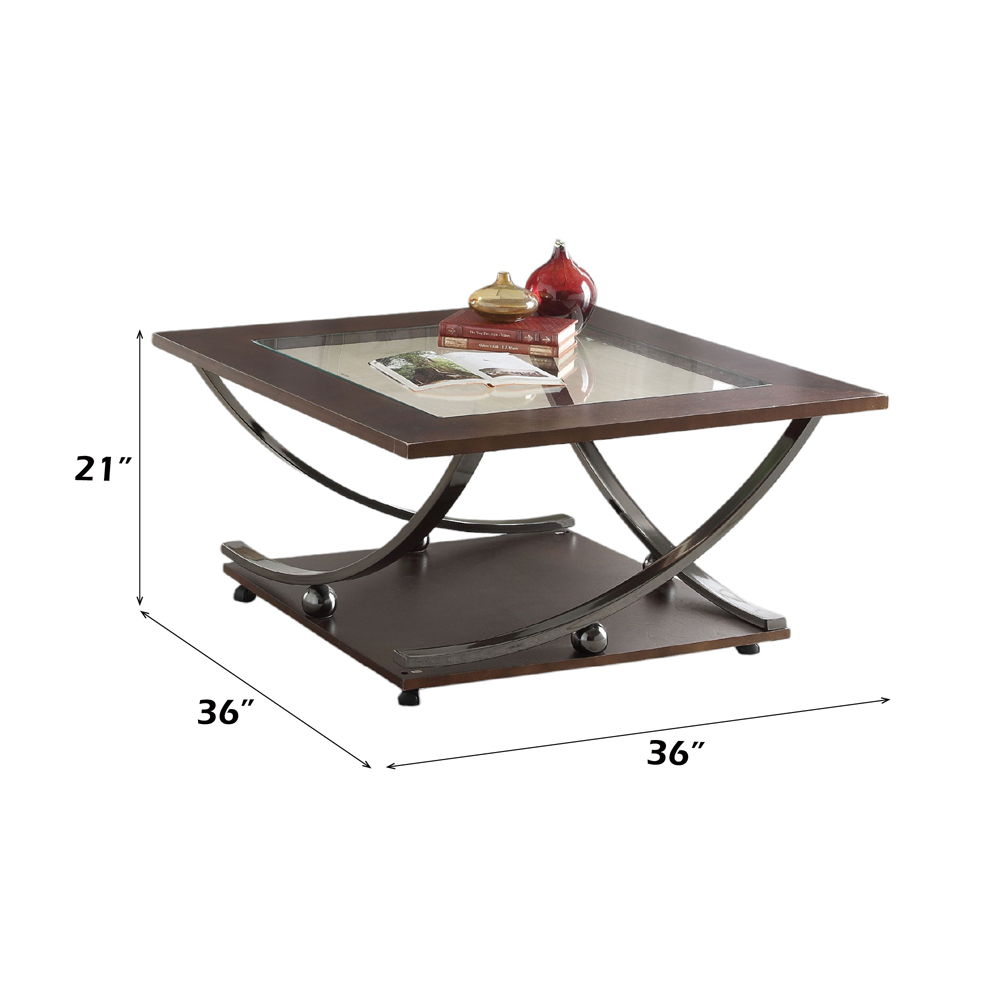 Isiah - Coffee Table - Clear Glass & Black Nickel - Urban Living Furniture (Los Angeles, CA)