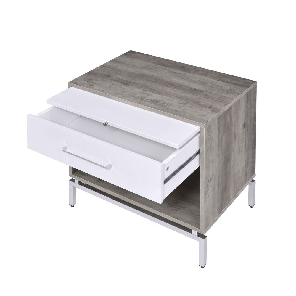Cistus - Accent Table - Weathered Gray Oak & White - Urban Living Furniture (Los Angeles, CA)