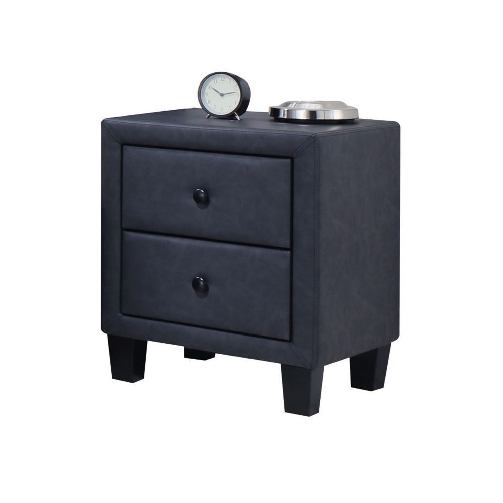 Saveria - Nightstand - Two Tone Gray Synthetic Leather - Urban Living Furniture (Los Angeles, CA)