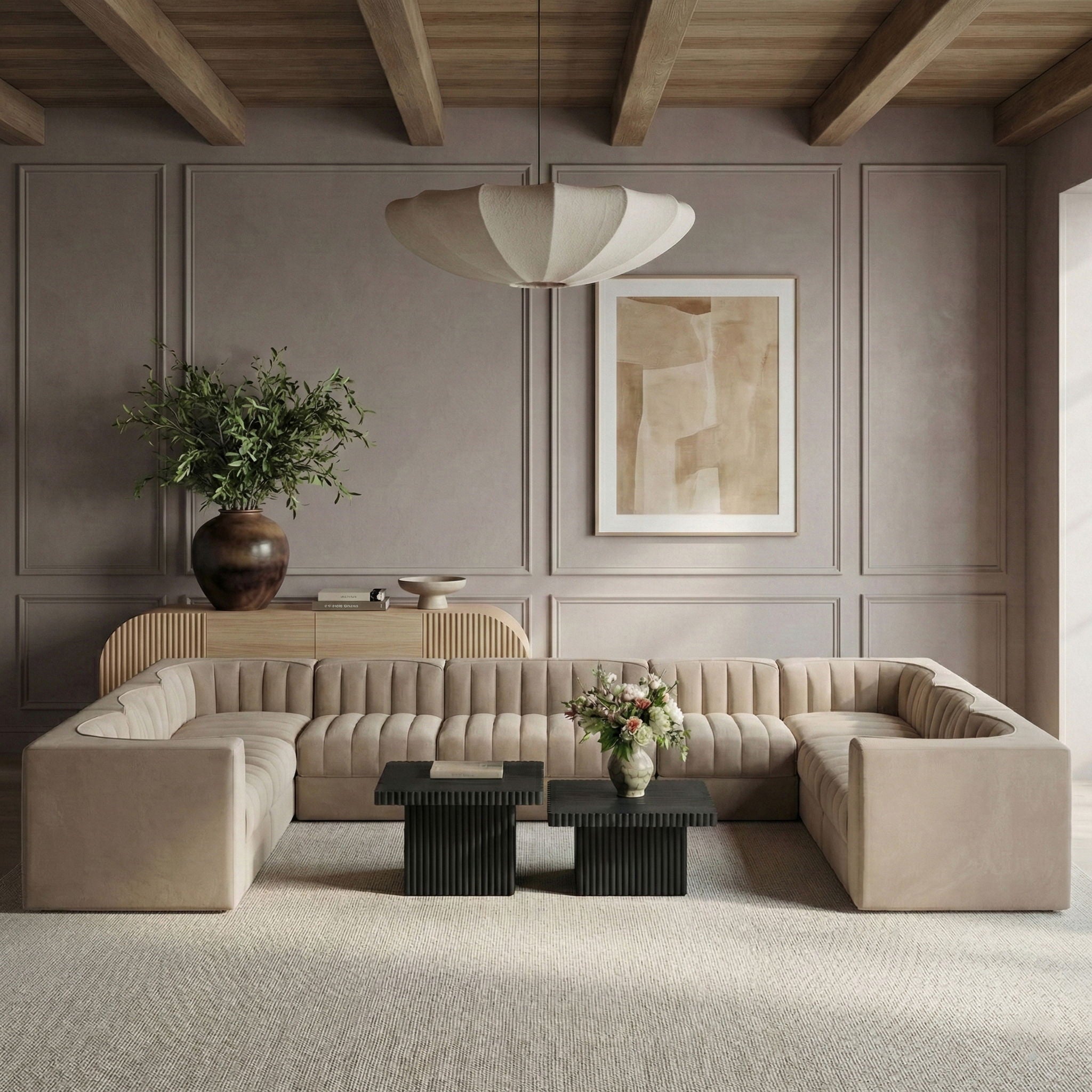 Rummi - Velvet Performance Fabric Upholstered 10 Piece Modular Sectional - Urban Living Furniture (Los Angeles, CA)