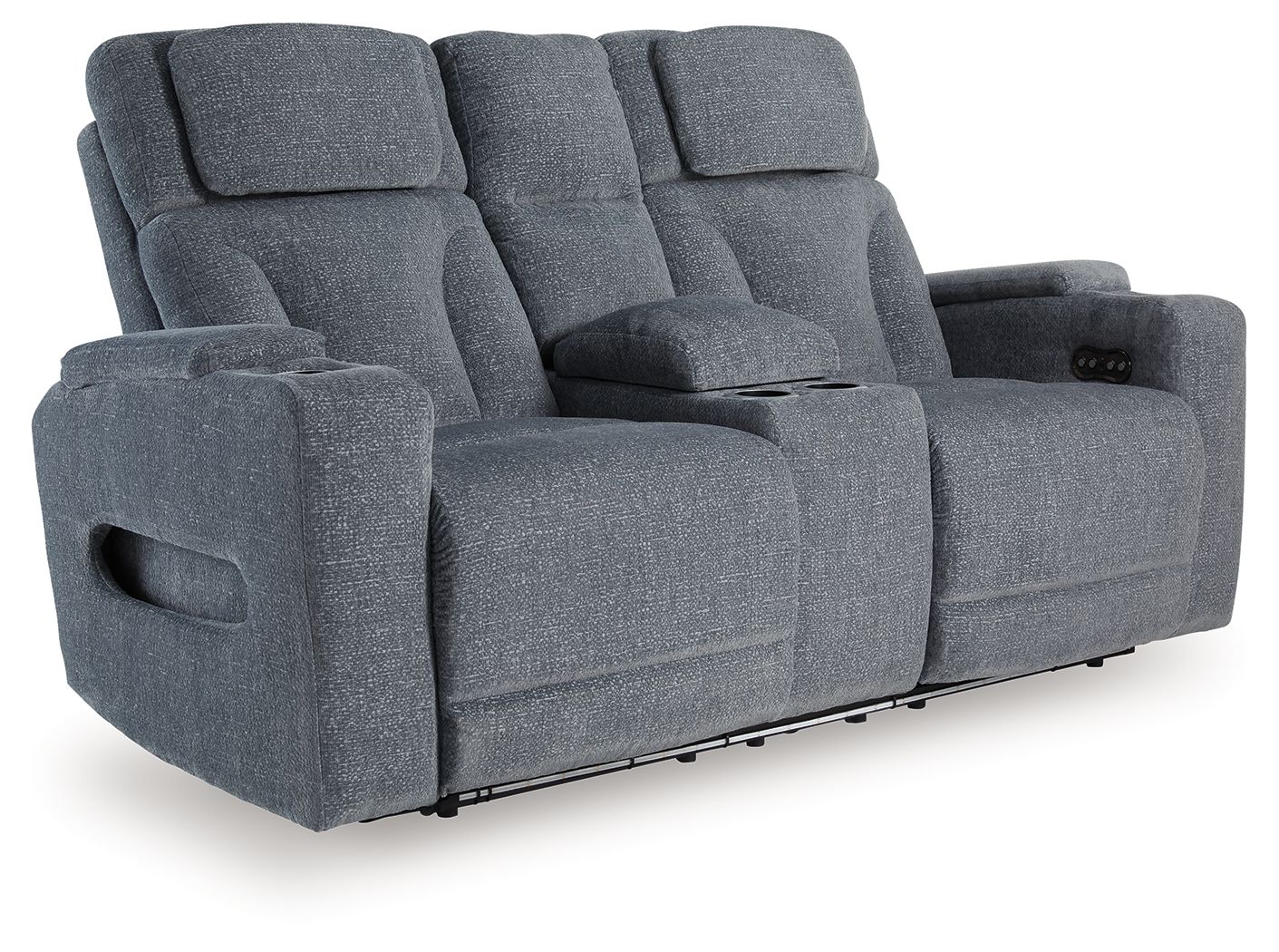 Studio Cave - Steel - Power Reclining Loveseat with Console - Urban Living Furniture (Los Angeles, CA)