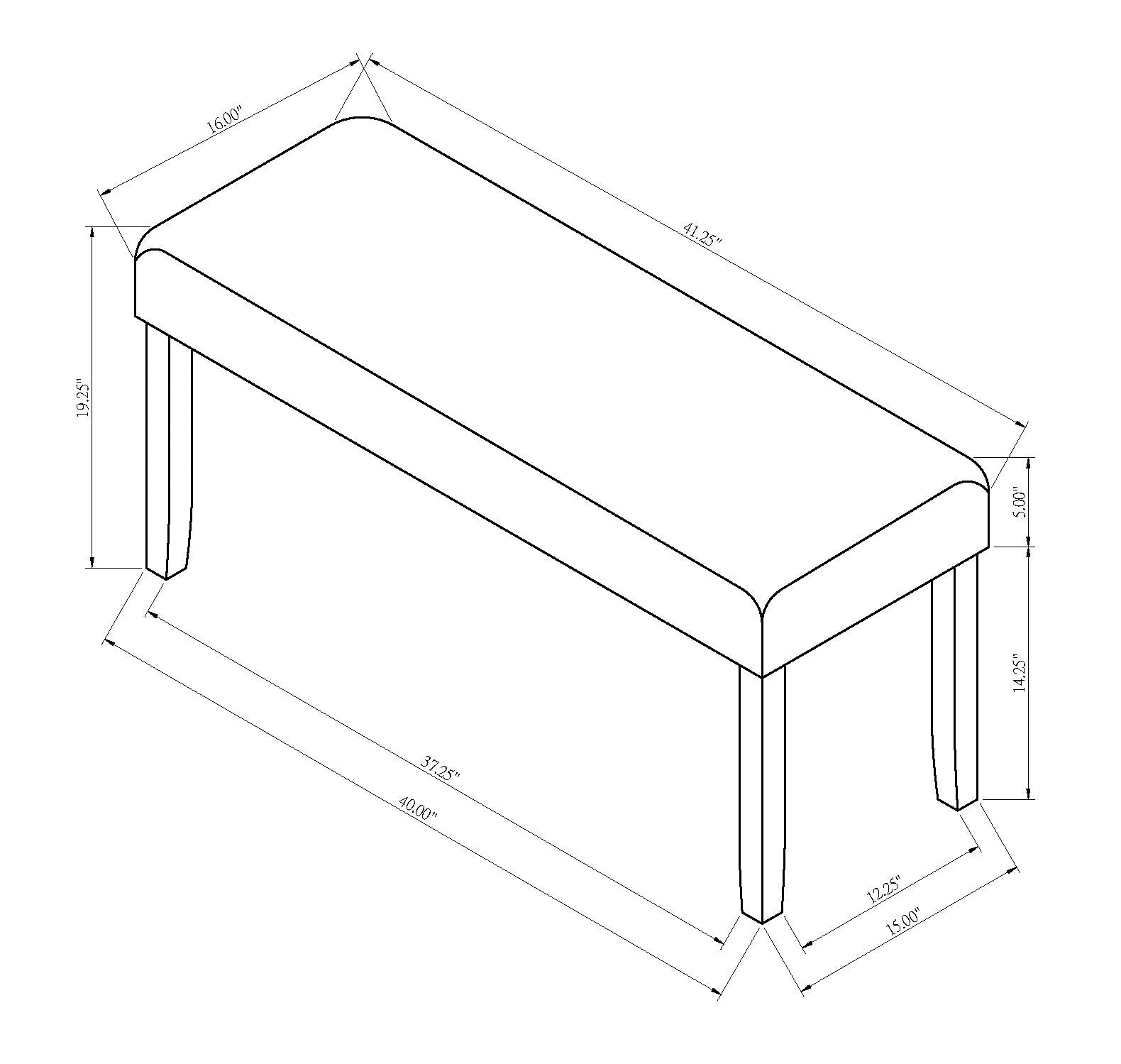Jules - Bench - Charcoal / Gray - Urban Living Furniture (Los Angeles, CA)