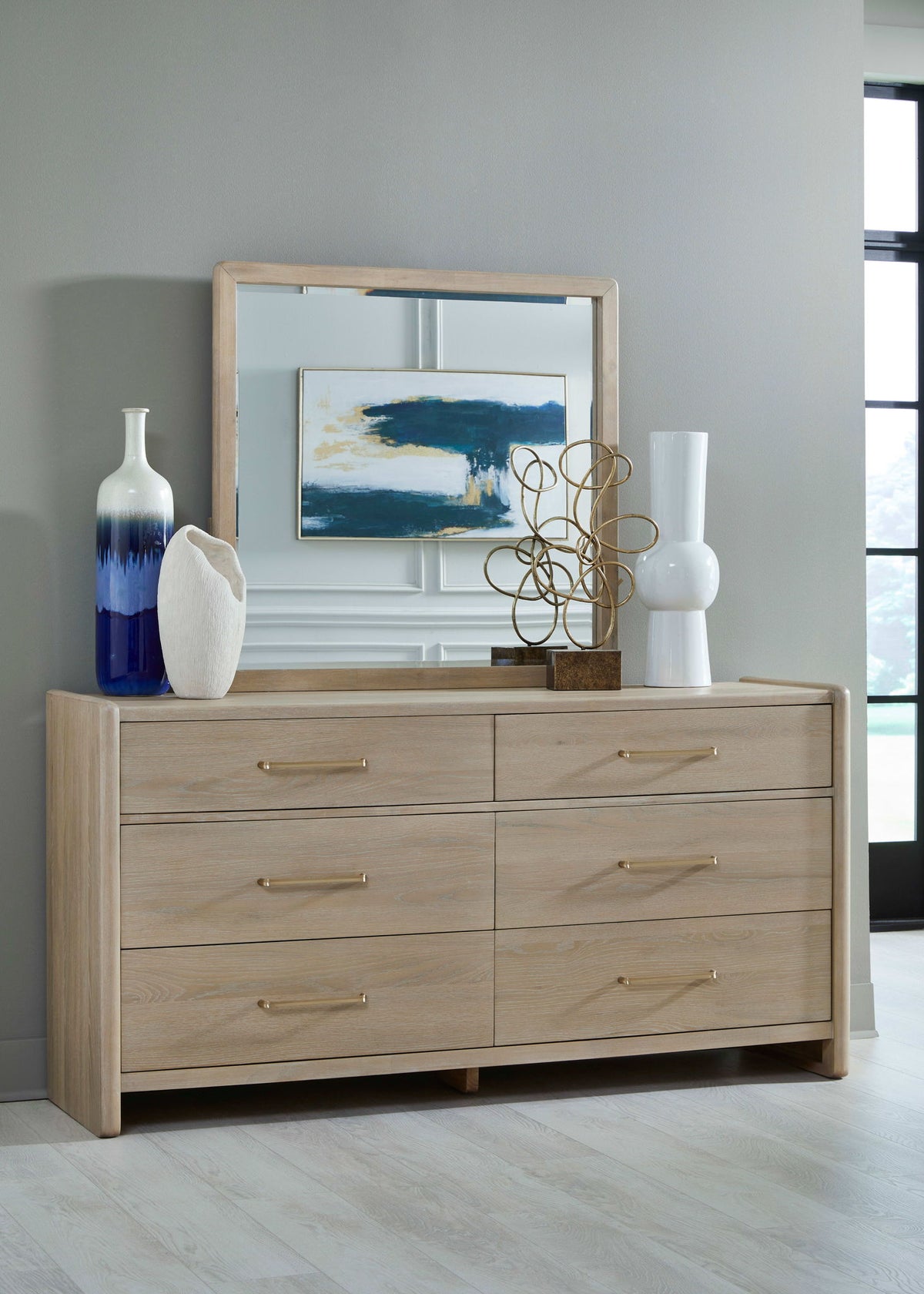 Gardenia - Beveled Glass Wall Or Dresser Mirror - Chai