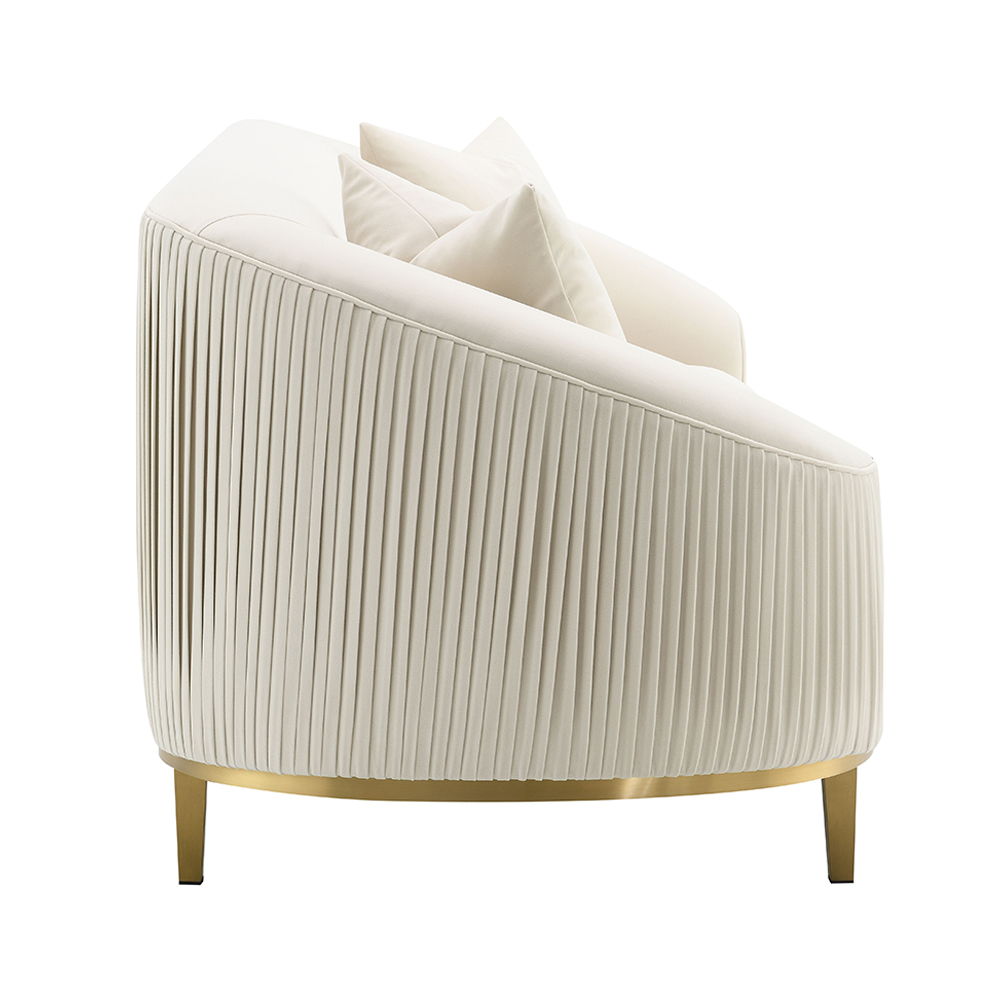 Martina - Sofa With 2 Pillows - Ivory Velvet - Urban Living Furniture (Los Angeles, CA)