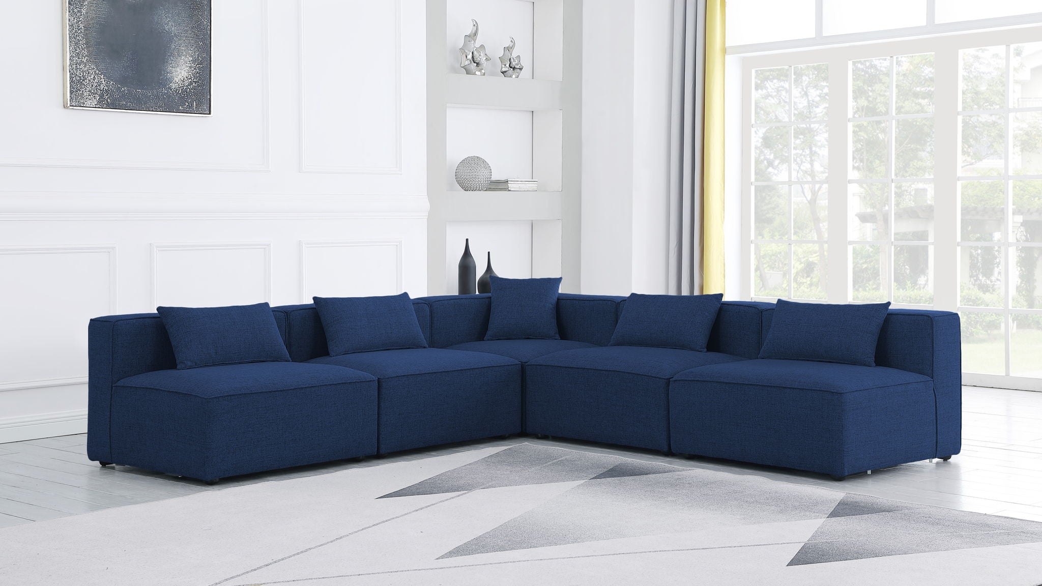 Cube - Linen 5 Piece Modular Corner Armless Sectional - Urban Living Furniture (Los Angeles, CA)