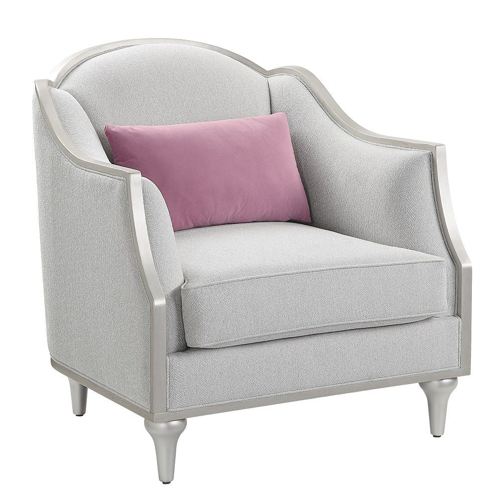 Kasa - Chair With Pillow - Beige Linen & Champagne - Urban Living Furniture (Los Angeles, CA)
