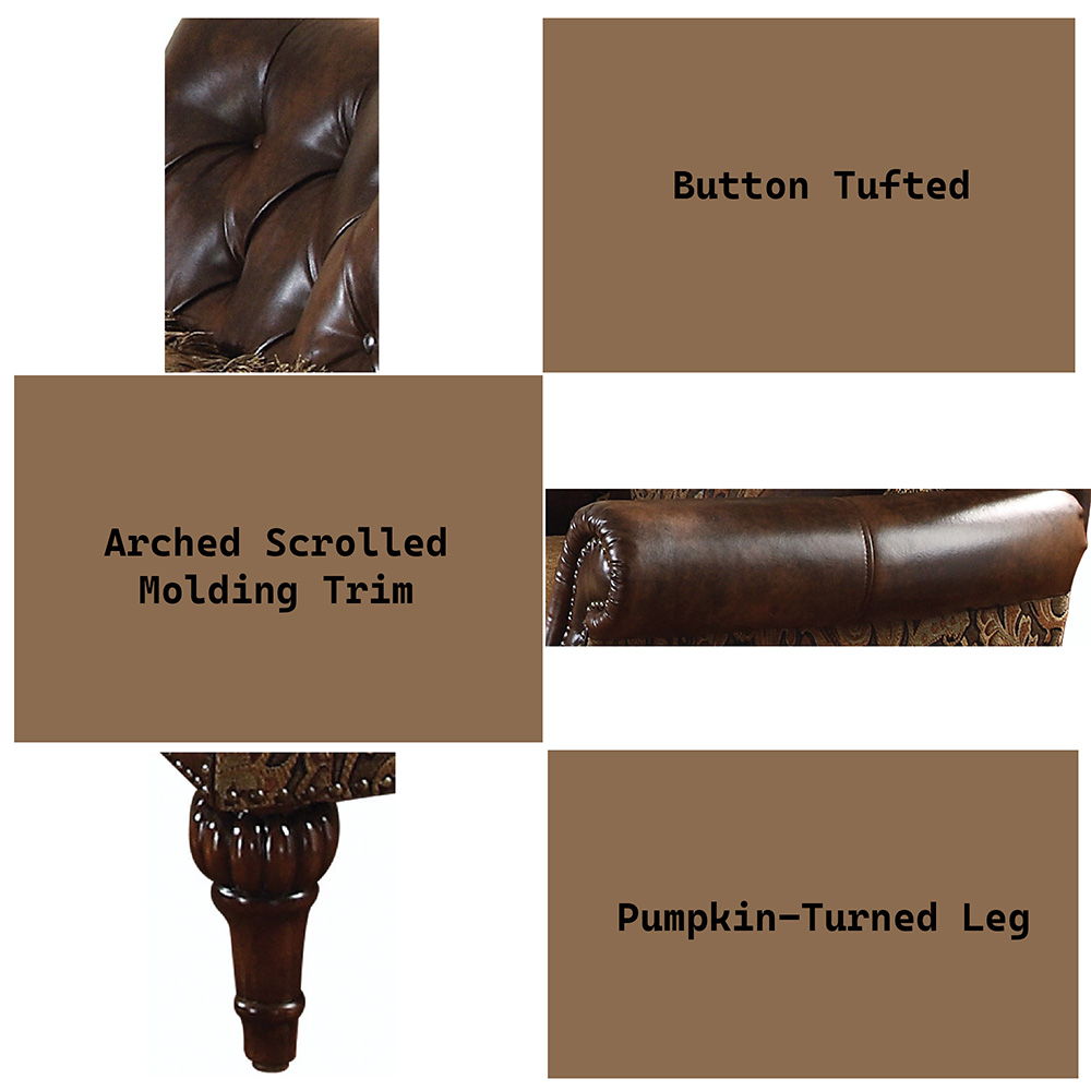 Dreena - Chair With Pillow - Two Tone Brown Synthetic Leather & Chenille Cherry - Urban Living Furniture (Los Angeles, CA)