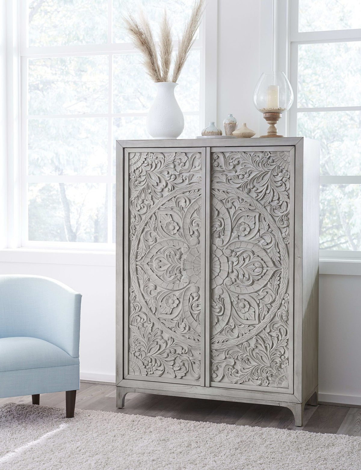 Boho Chic - Wardrobe Chest - Washed White (2024)