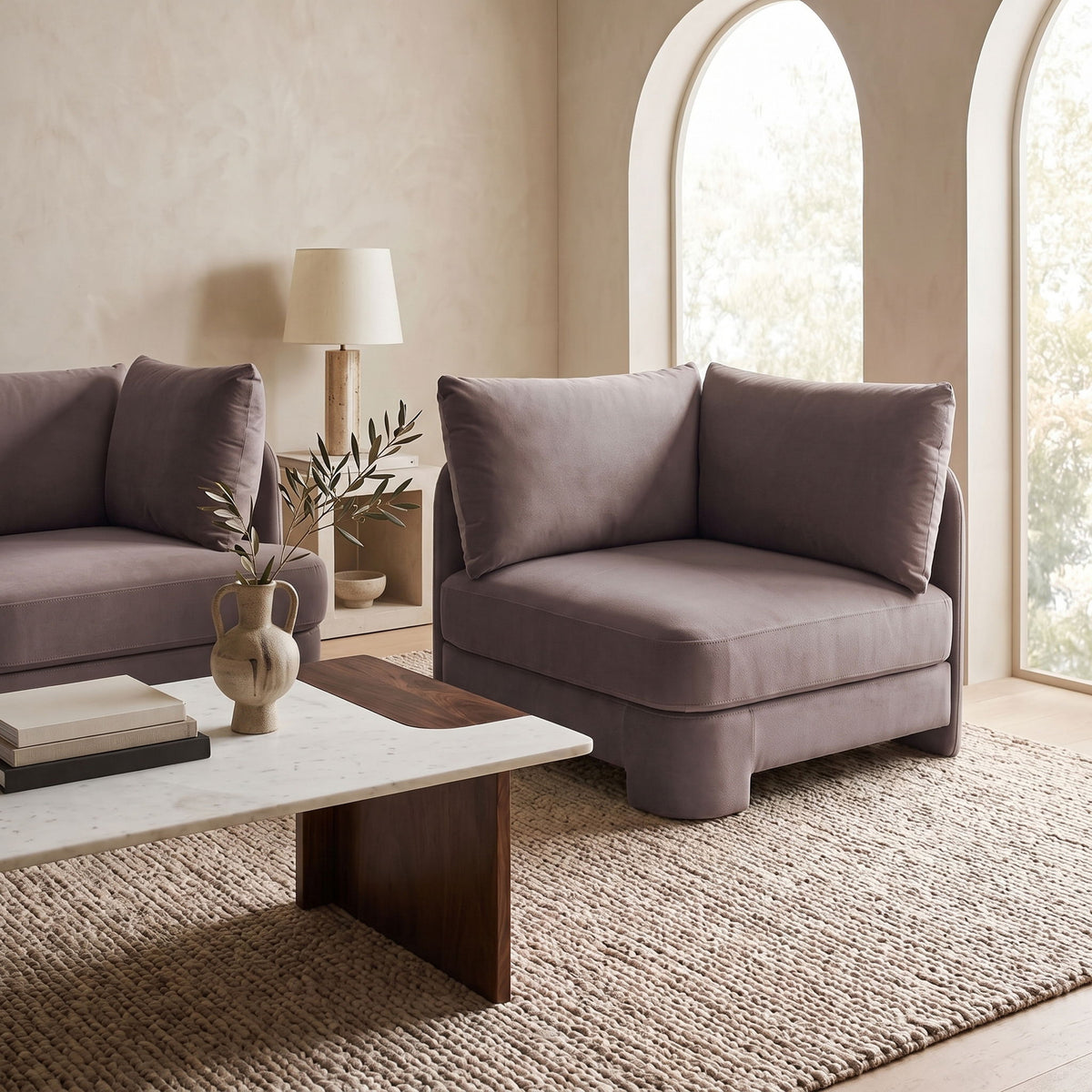 Hammond - Velvet Performance Fabric Upholstered Corner Chair