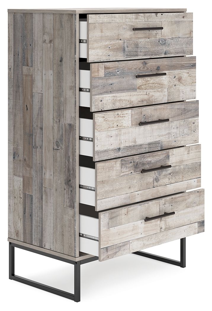 Neilsville - Whitewash - Five Drawer Chest - Urban Living Furniture (Los Angeles, CA)