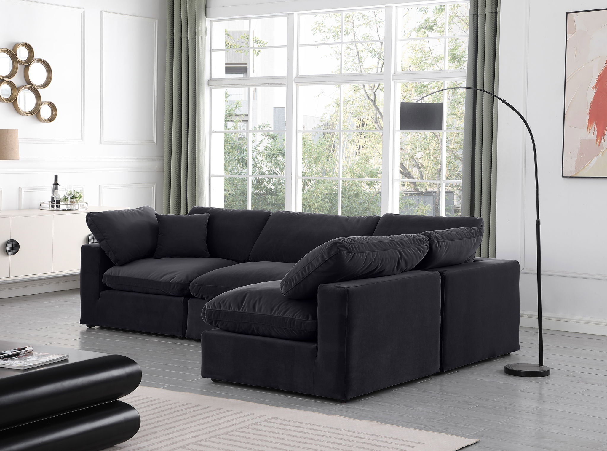 Comfy - 4 Piece Velvet Modular Armless Sectional - Urban Living Furniture (Los Angeles, CA)