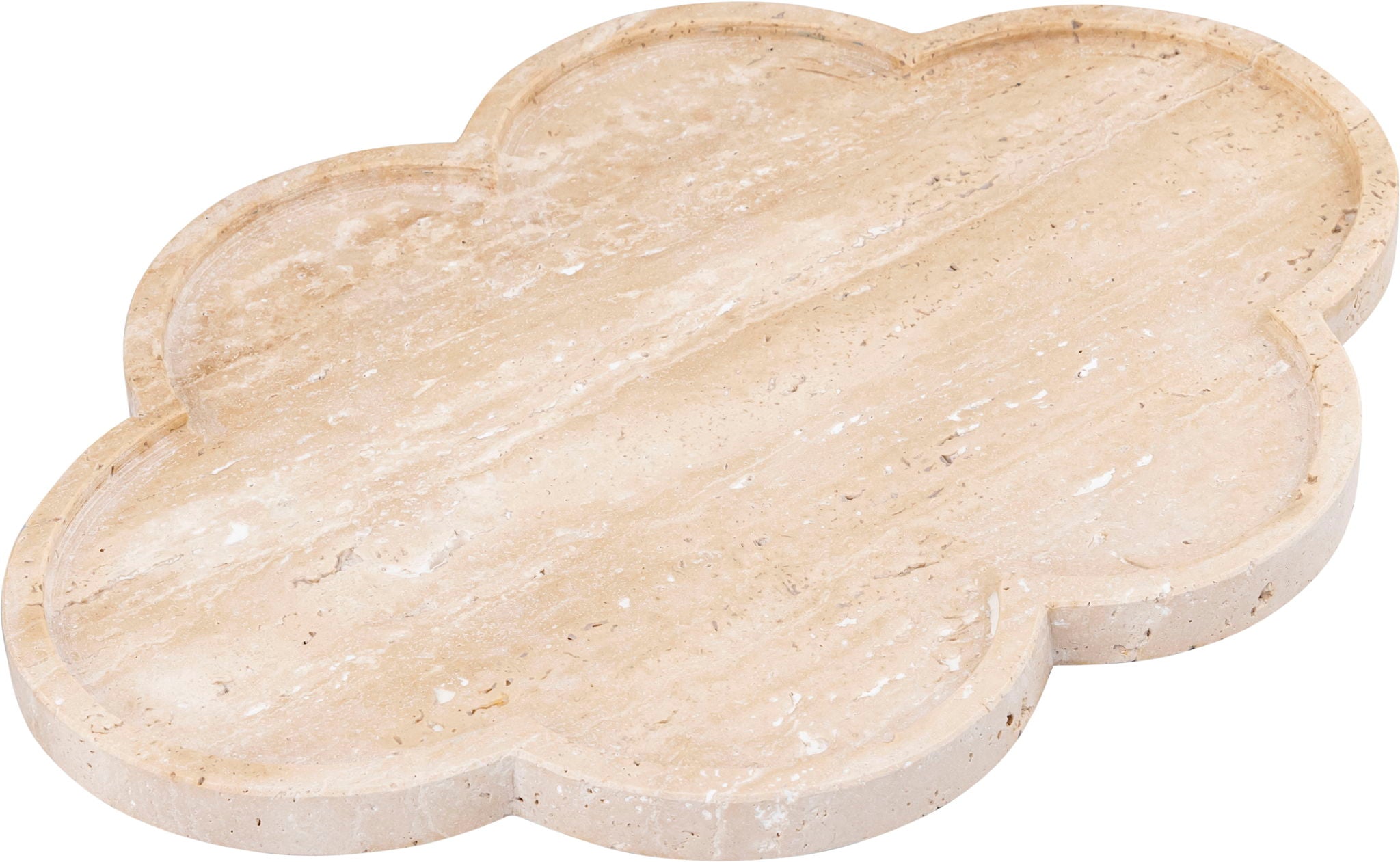 Rimini - Travertine Clover Shaped Tray - Natural - Urban Living Furniture (Los Angeles, CA)