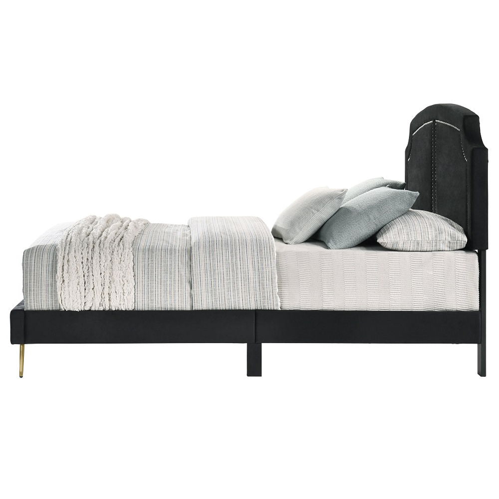Zeena - Full Bed - Black Velvet - Urban Living Furniture (Los Angeles, CA)
