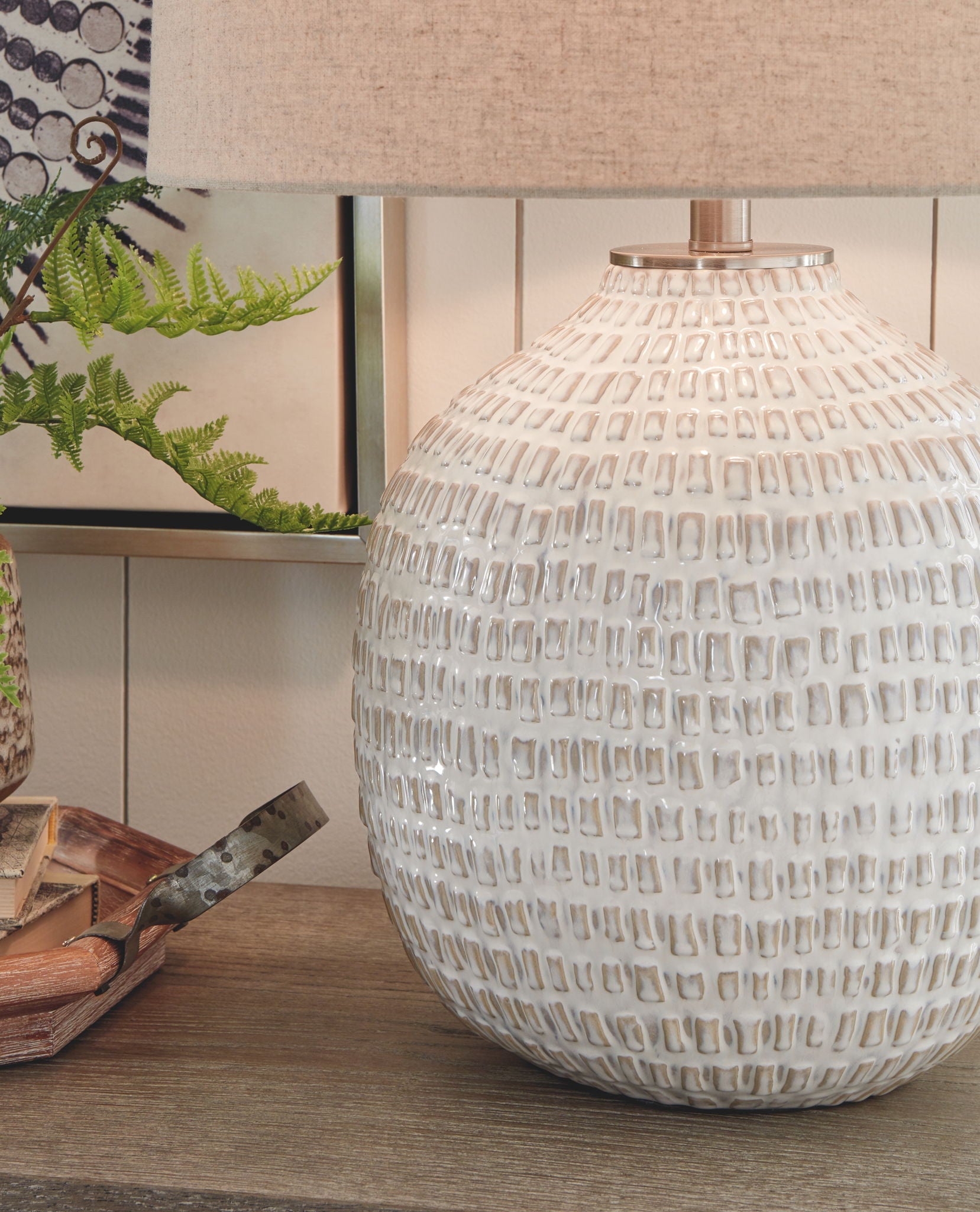 Jamon - Beige - Ceramic Table Lamp - Urban Living Furniture (Los Angeles, CA)