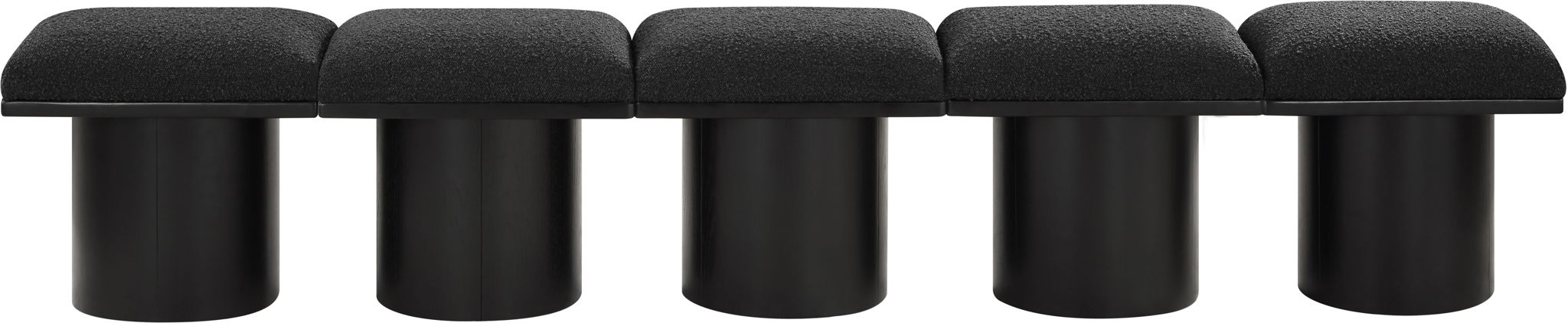 Pavilion - 5 Piece Modular Bench With Black Base