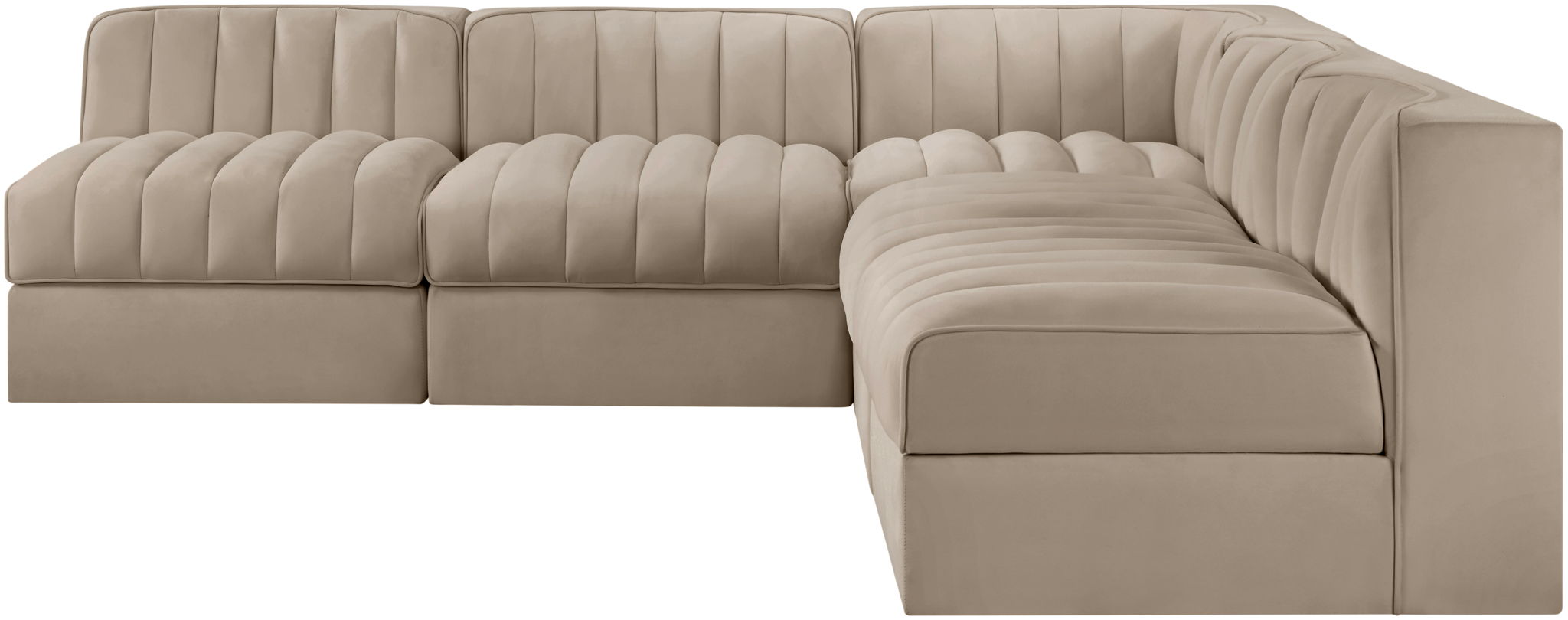Rummi - Armless Velvet Performance Fabric Upholstered 5 Piece Modular Sectional - Urban Living Furniture (Los Angeles, CA)