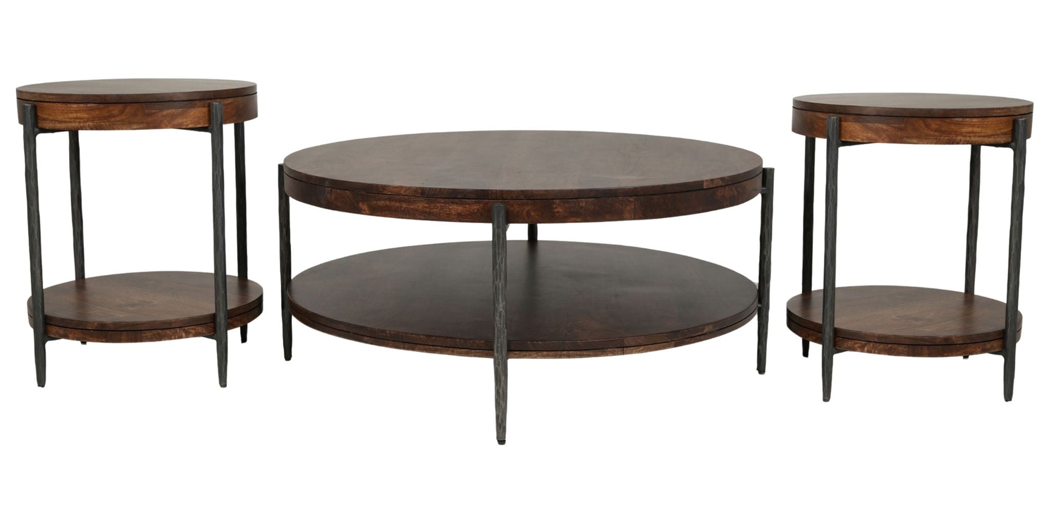 Bengal - 41" Round Cocktail Table With 2 End Tables - Hickory Brown - Urban Living Furniture (Los Angeles, CA)