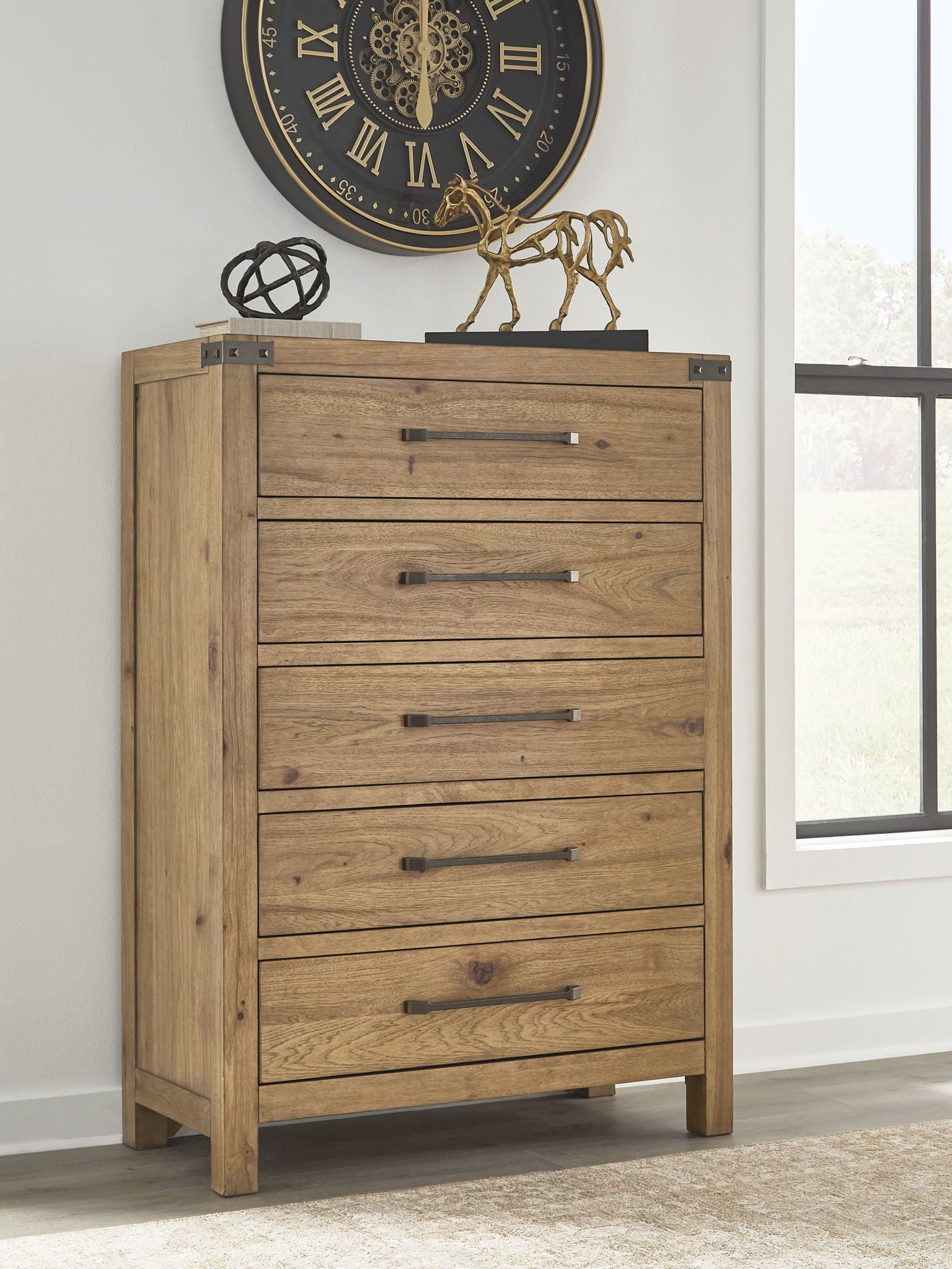 Ridgester - Five Drawer Chest - Light Brown - Urban Living Furniture (Los Angeles, CA)