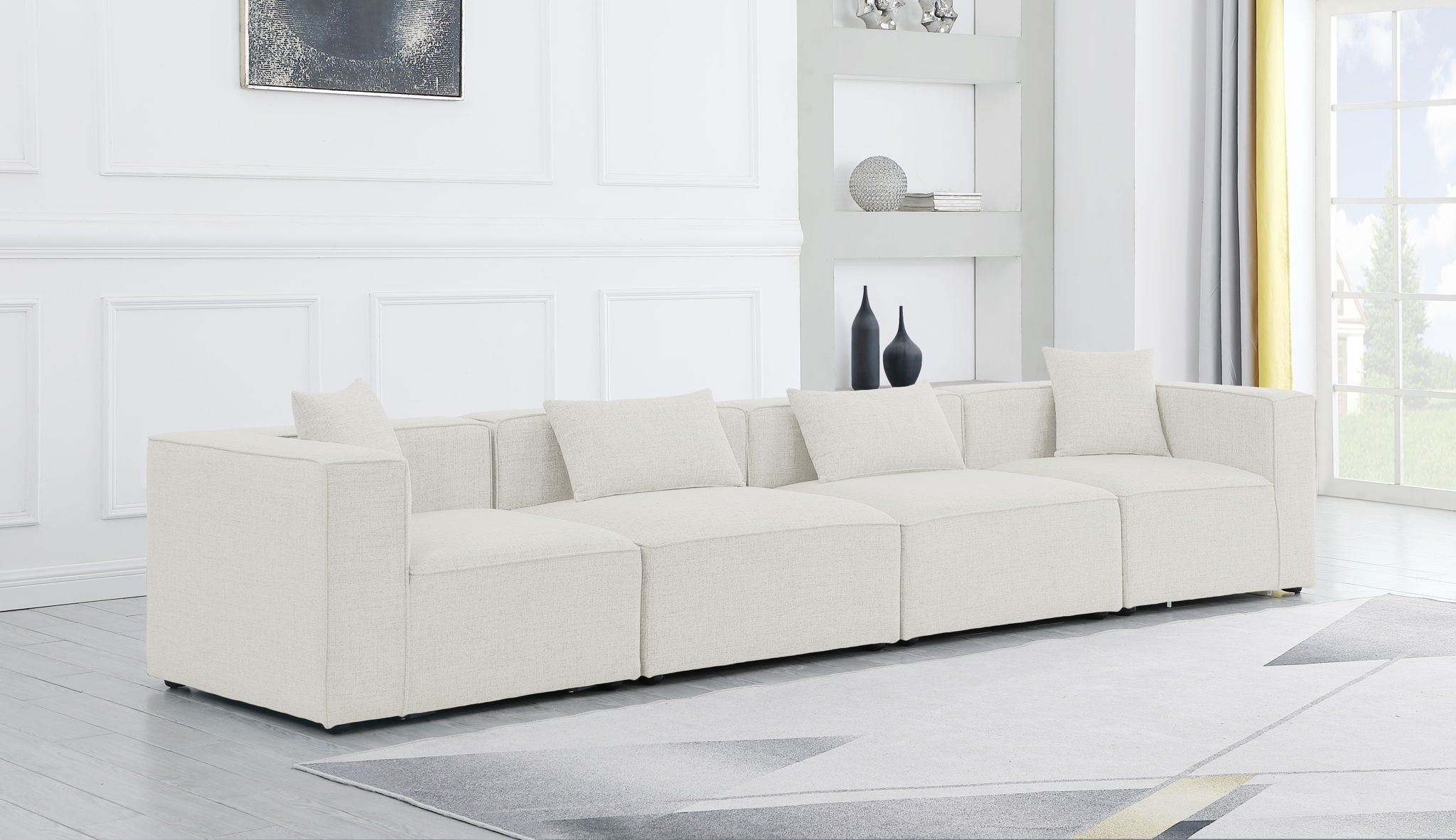 Cube - Linen Modular 4 Seat Sofa - Urban Living Furniture (Los Angeles, CA)