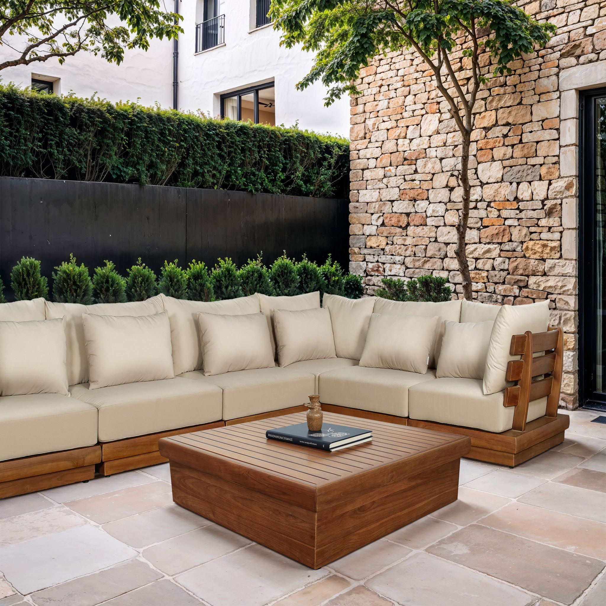 Mirella - Teak Wood Outdoor Patio Coffee Table - Natural - Urban Living Furniture (Los Angeles, CA)