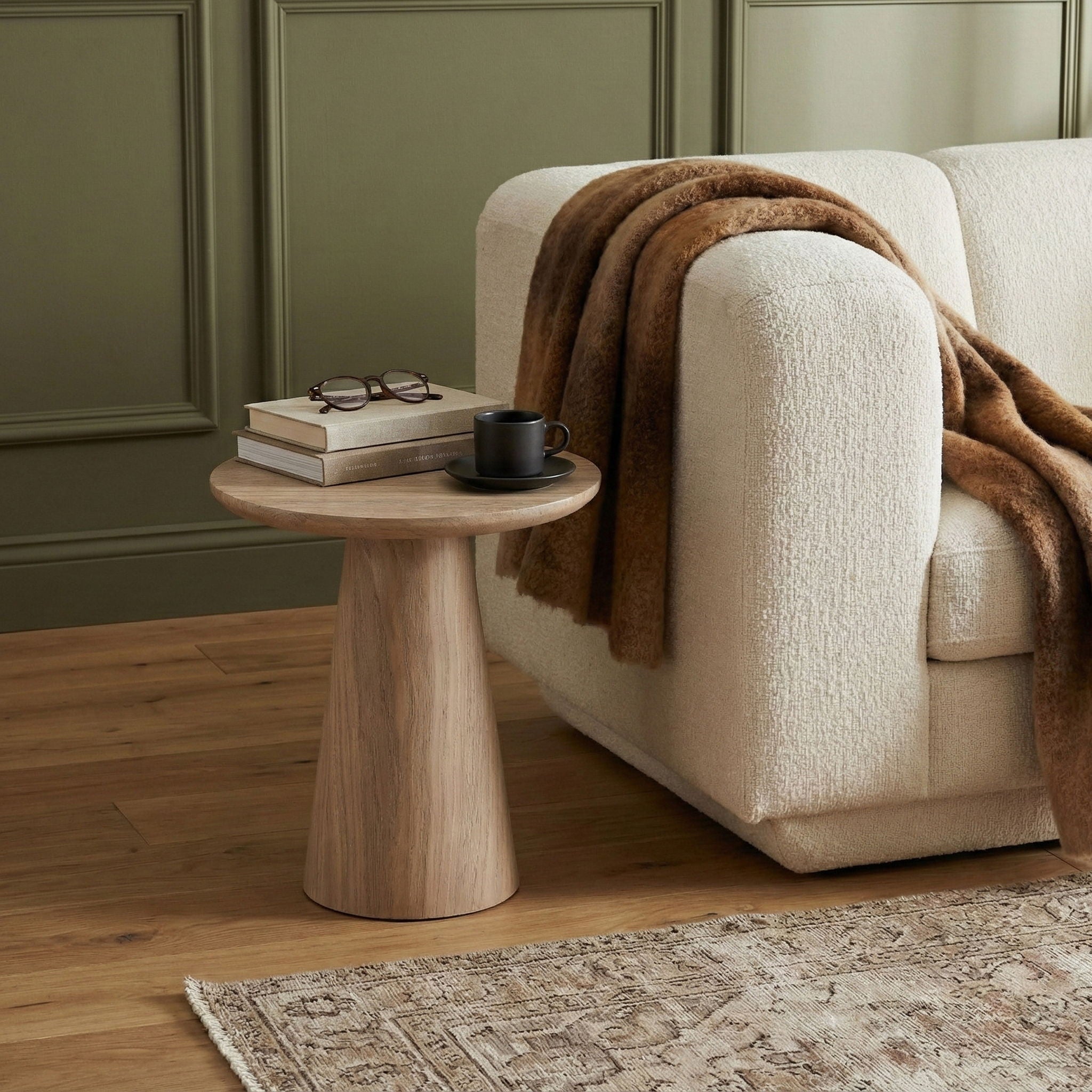 Cassino - Concrete Indoor/Outdoor End Table - Travertine - Urban Living Furniture (Los Angeles, CA)