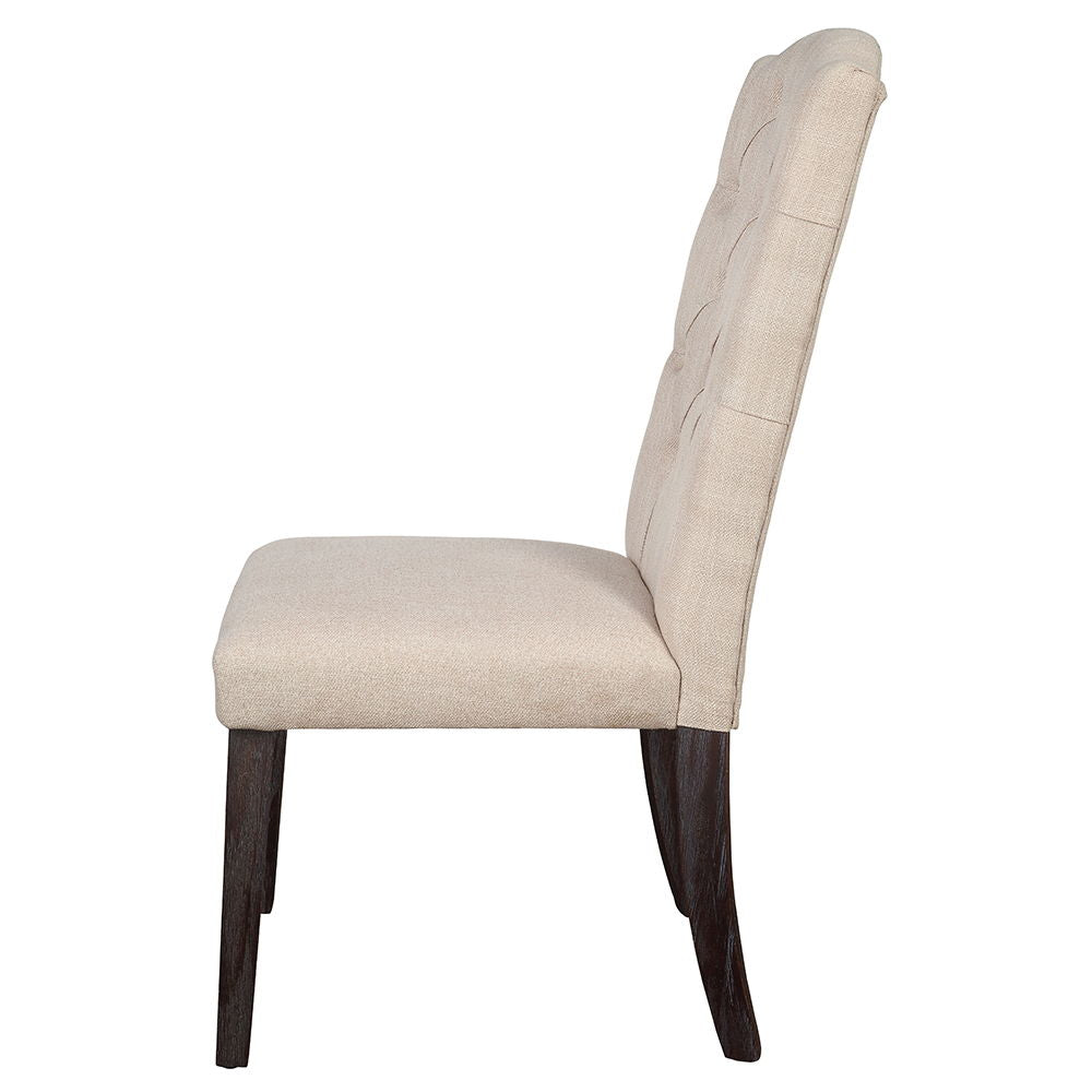 Gerardo - Side Chair (Set of 2) - Beige Linen & Weathered Espresso - Urban Living Furniture (Los Angeles, CA)