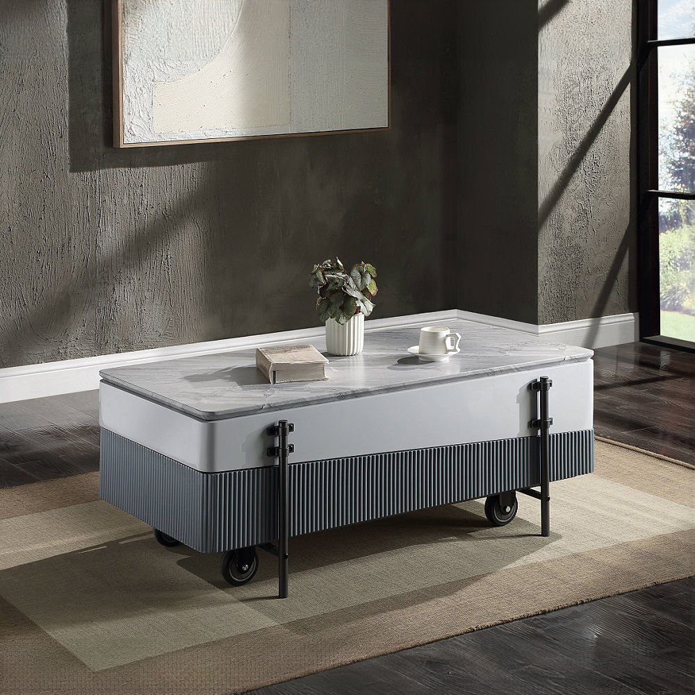 Wilkins - Coffee Table With Lift Top - Gray & White High Gloss - Urban Living Furniture (Los Angeles, CA)