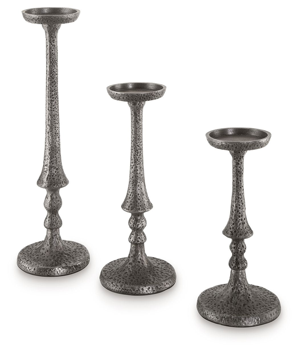 Eravell - Pewter Finish - Candle Holder Set (Set of 3) - Urban Living Furniture (Los Angeles, CA)