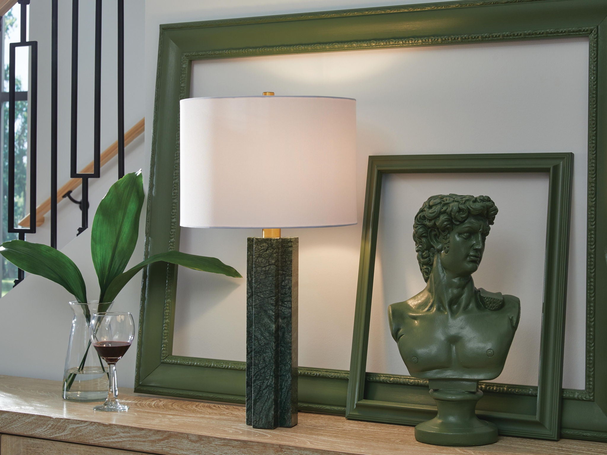 Keegan - Marble Table Lamp - Green - Urban Living Furniture (Los Angeles, CA)